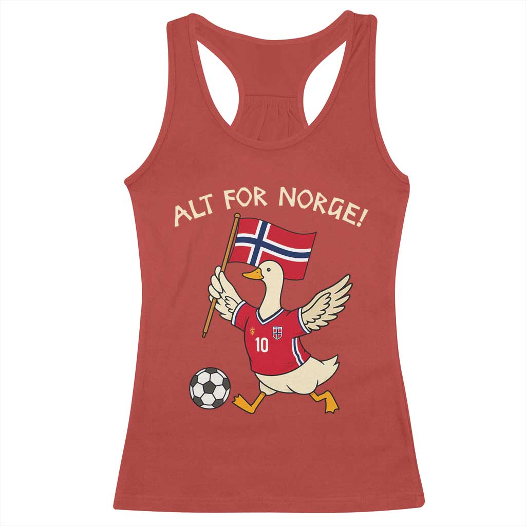 Norway Football Goose Racerback Tank Top Alt For Norge Norwegian Heritage TS11 Red Print Your Wear