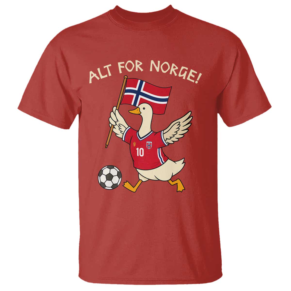 Norway Football Goose T Shirt Alt For Norge Norwegian Heritage TS11 Red Print Your Wear