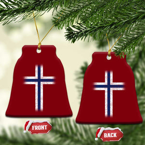 Norway Flag Distressed Nordic Symbol Norwegian Fans Ceramic Ornament TS11 Print Your Wear