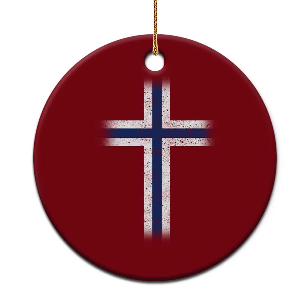 Norway Flag Distressed Nordic Symbol Norwegian Fans Ceramic Ornament TS11 1pc Red Print Your Wear