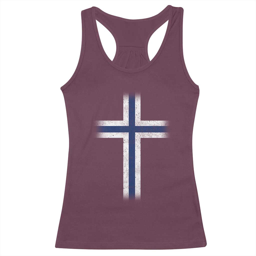 Norway Flag Distressed Nordic Symbol Norwegian Fans Racerback Tank Top TS11 Maroon Print Your Wear