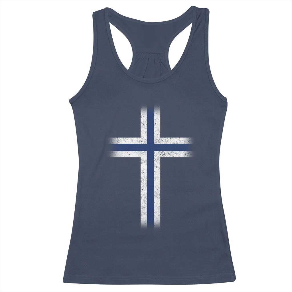 Norway Flag Distressed Nordic Symbol Norwegian Fans Racerback Tank Top TS11 Navy Print Your Wear