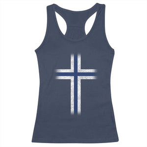 Norway Flag Distressed Nordic Symbol Norwegian Fans Racerback Tank Top TS11 Navy Print Your Wear