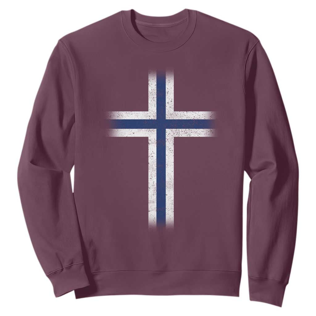 Norway Flag Distressed Nordic Symbol Norwegian Fans Sweatshirt TS11 Maroon Print Your Wear