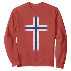 Norway Flag Distressed Nordic Symbol Norwegian Fans Sweatshirt TS11 Red Print Your Wear