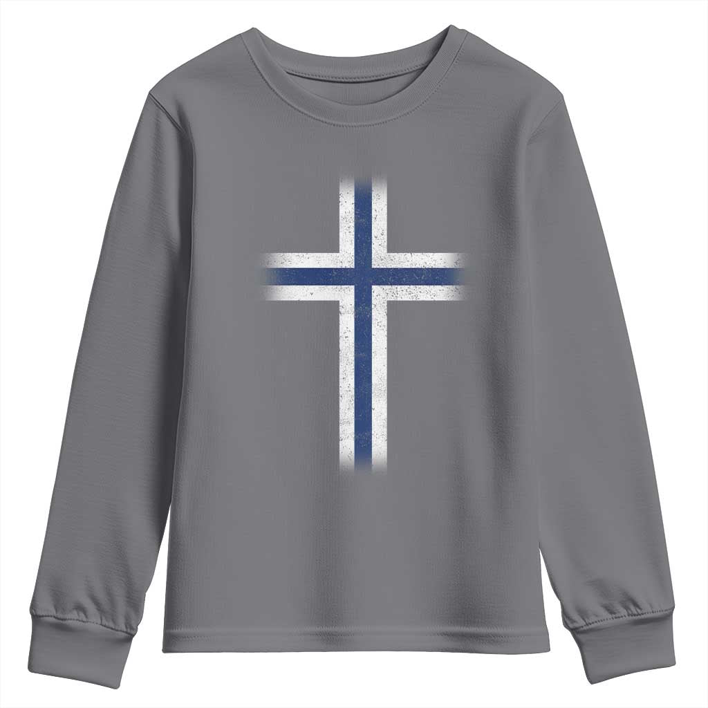 Norway Flag Distressed Nordic Symbol Norwegian Fans Youth Sweatshirt TS11 Charcoal Print Your Wear