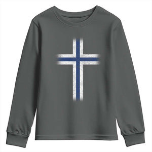 Norway Flag Distressed Nordic Symbol Norwegian Fans Youth Sweatshirt TS11 Dark Heather Print Your Wear