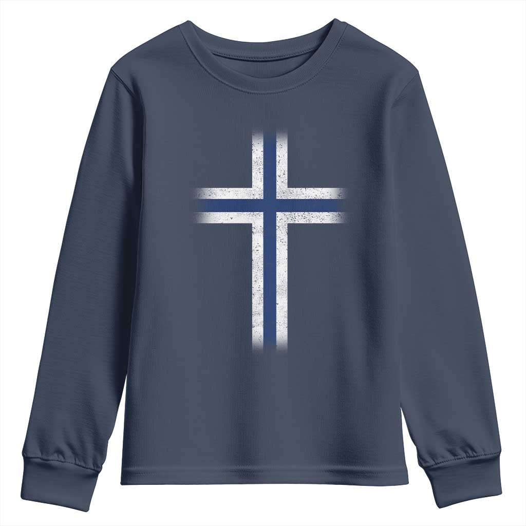 Norway Flag Distressed Nordic Symbol Norwegian Fans Youth Sweatshirt TS11 Navy Print Your Wear