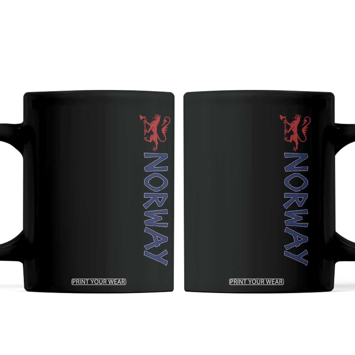 Norway Norwegian Lion Vintage Sports Design Norge Fan Coffee Mug TS11 Black Print Your Wear
