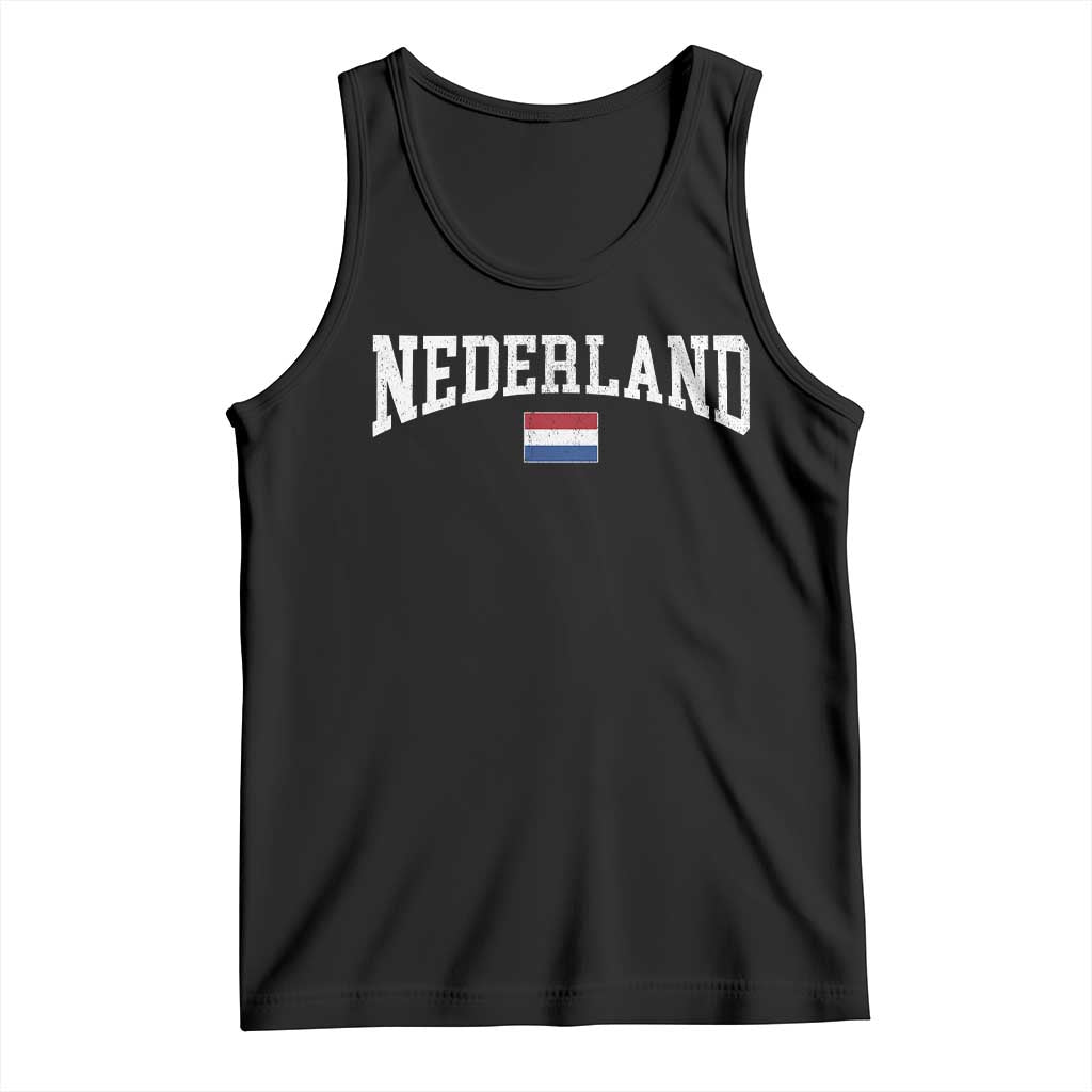 Nederland Sports Throwback Design Tank Top Vintage Dutch Holland Flag Soccer Jersey Style TS11 Black Print Your Wear