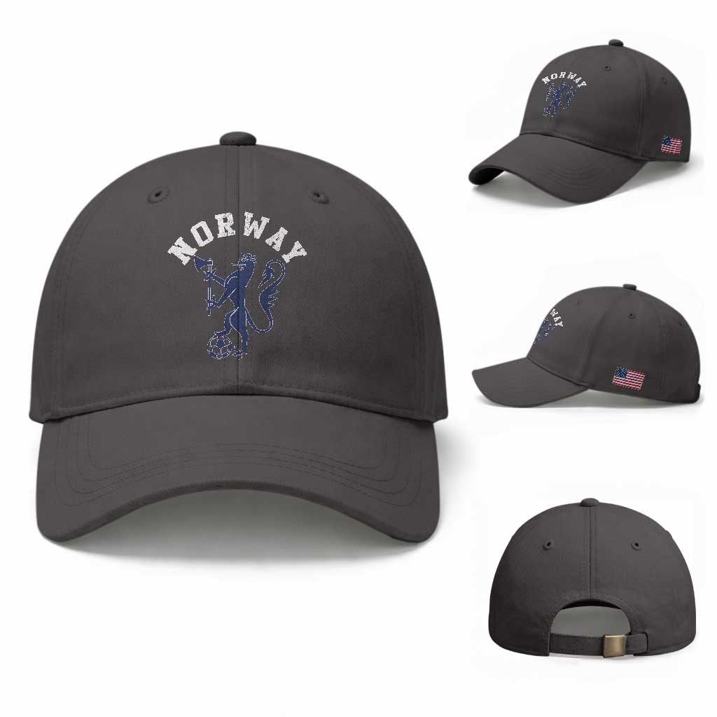 Norway Norwegian Lion Athletic Sports Jersey Style Baseball Cap TS11 Baseball Cap Universal Fit Dark Gray Print Your Wear