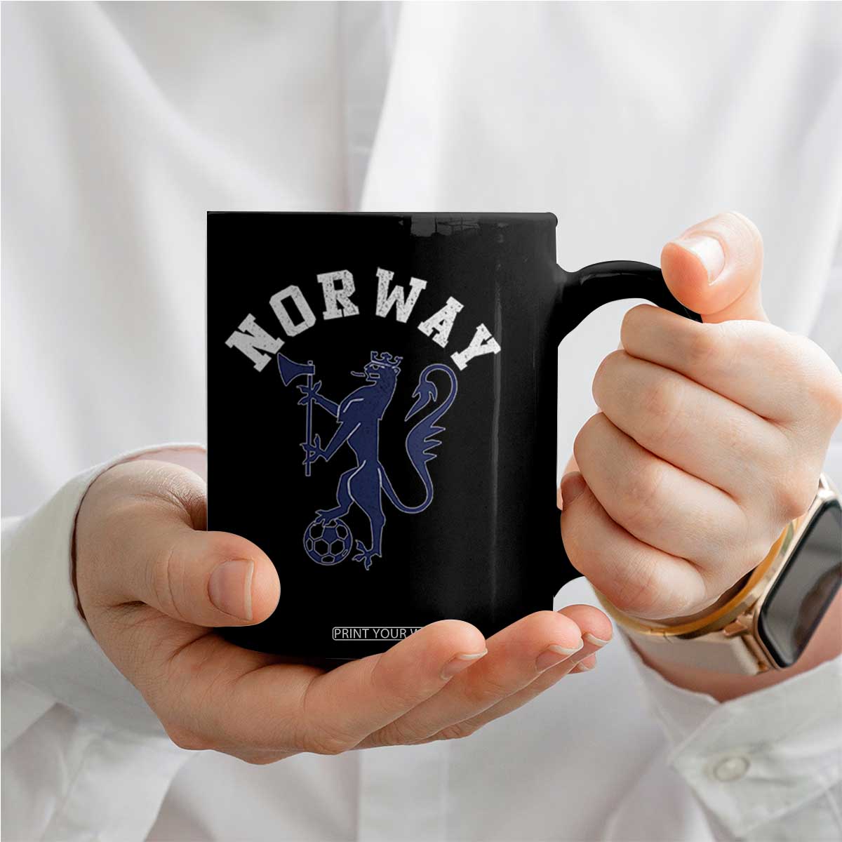 Norway Norwegian Lion Athletic Sports Jersey Style Coffee Mug TS11 Print Your Wear