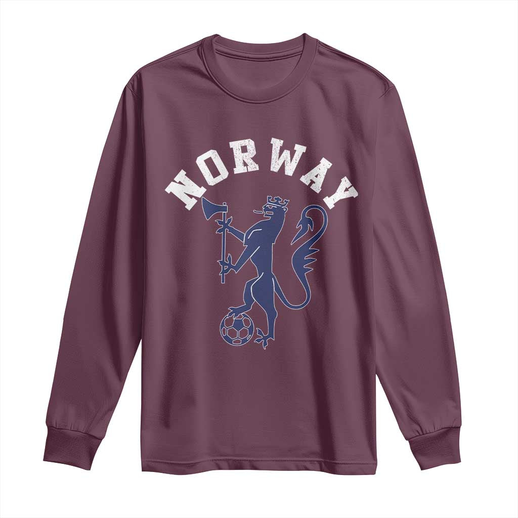 Norway Norwegian Lion Athletic Sports Jersey Style Long Sleeve Shirt TS11 Maroon Print Your Wear