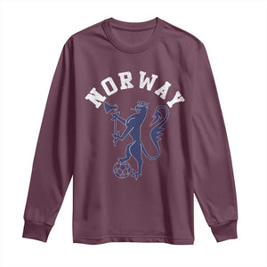 Norway Norwegian Lion Athletic Sports Jersey Style Long Sleeve Shirt TS11 Maroon Print Your Wear