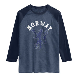 Norway Norwegian Lion Athletic Sports Jersey Style Raglan Shirt TS11 Heather Denim Navy Print Your Wear