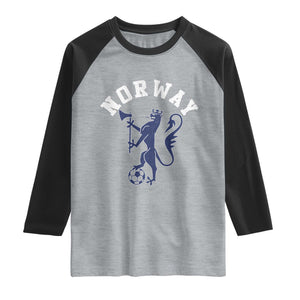 Norway Norwegian Lion Athletic Sports Jersey Style Raglan Shirt TS11 Heather Gray Black Print Your Wear