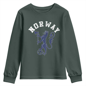 Norway Norwegian Lion Athletic Sports Jersey Style Youth Sweatshirt TS11 Dark Forest Green Print Your Wear