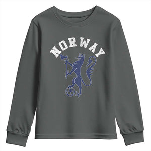 Norway Norwegian Lion Athletic Sports Jersey Style Youth Sweatshirt TS11 Dark Heather Print Your Wear