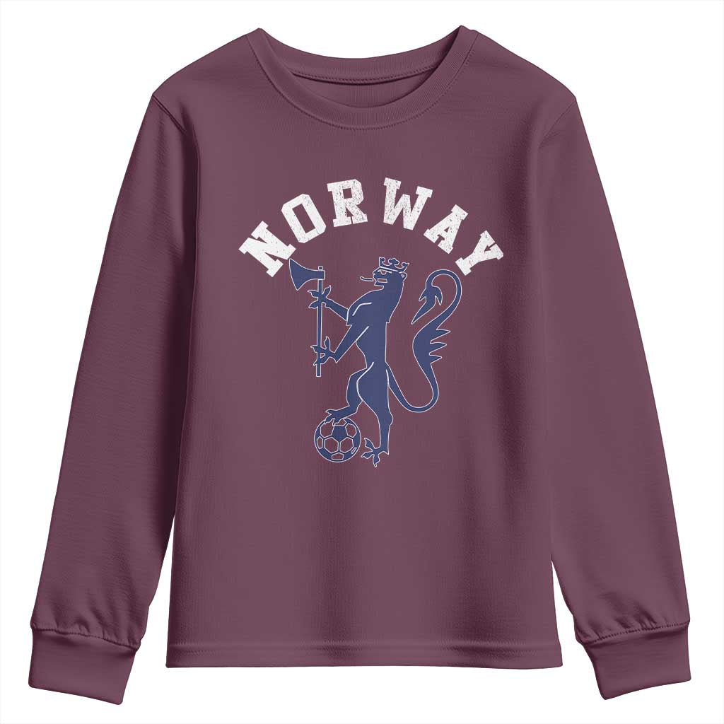 Norway Norwegian Lion Athletic Sports Jersey Style Youth Sweatshirt TS11 Maroon Print Your Wear