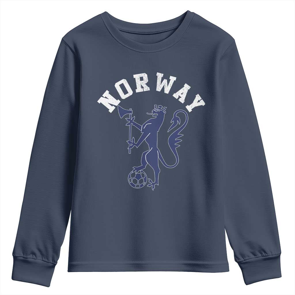 Norway Norwegian Lion Athletic Sports Jersey Style Youth Sweatshirt TS11 Navy Print Your Wear
