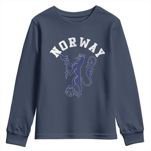 Norway Norwegian Lion Athletic Sports Jersey Style Youth Sweatshirt TS11 Navy Print Your Wear