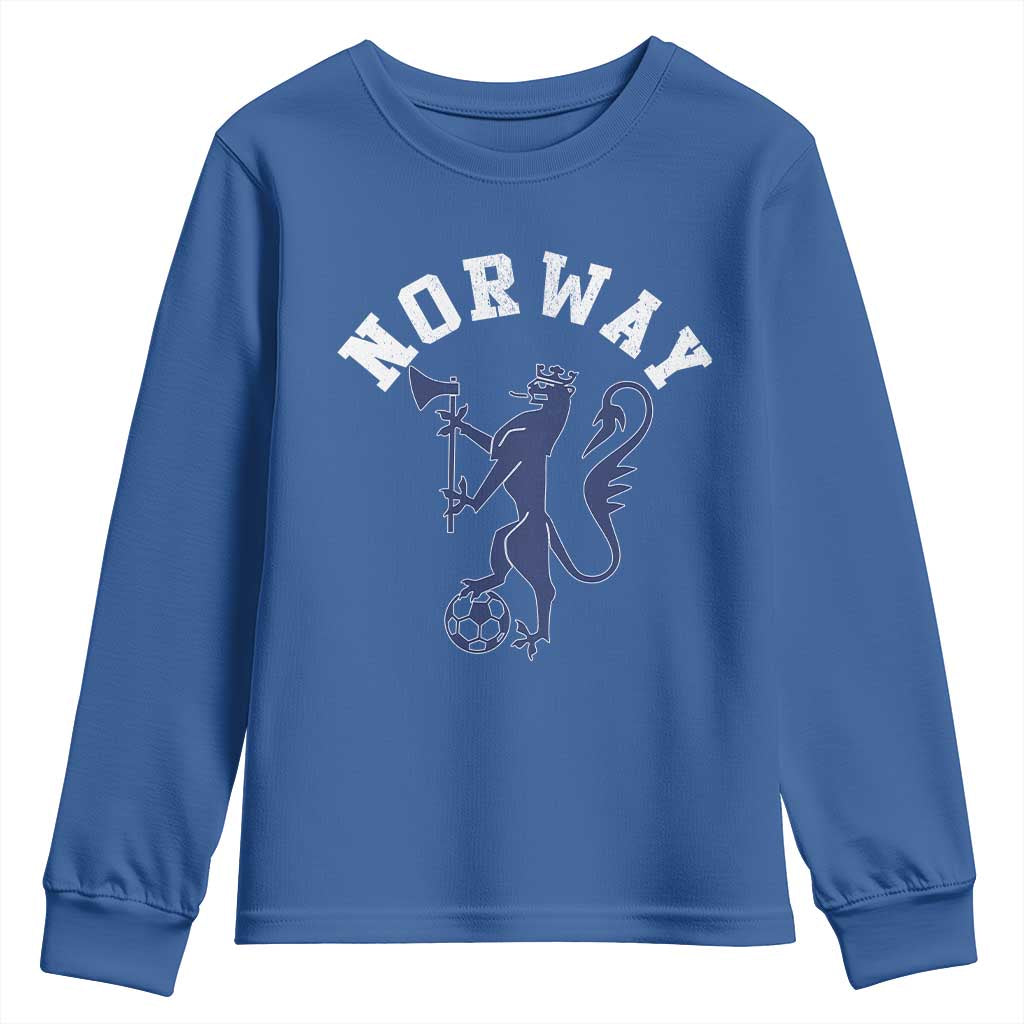 Norway Norwegian Lion Athletic Sports Jersey Style Youth Sweatshirt TS11 Royal Blue Print Your Wear