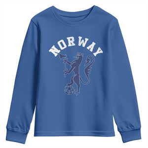 Norway Norwegian Lion Athletic Sports Jersey Style Youth Sweatshirt TS11 Royal Blue Print Your Wear