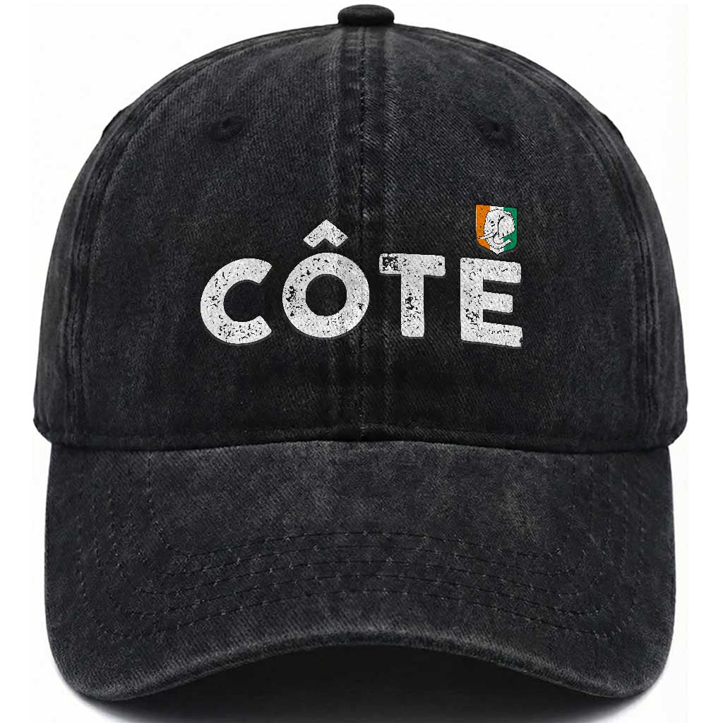 Côte D Ivoire Washed Cotton Baseball Cap Ivory Coast Crest Football Family Matching TS11 Print Your Wear