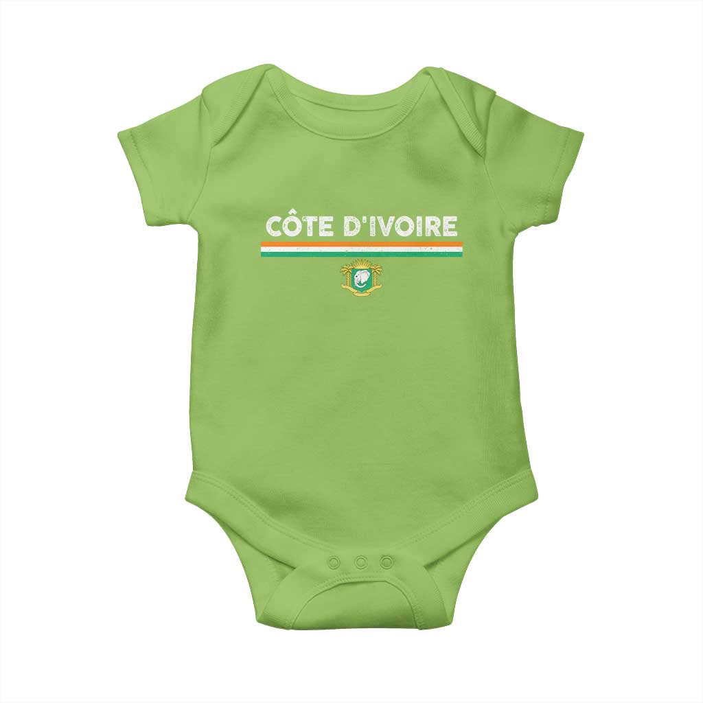 Côte D'ivoire Elephant Sporty Ivory Coast Flag Baby Onesie TS11 Lime Print Your Wear