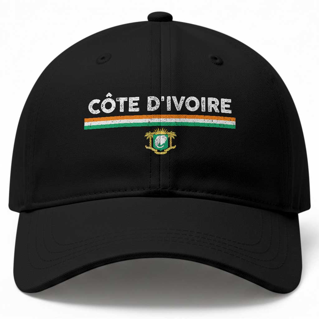 Côte D'ivoire Elephant Sporty Ivory Coast Flag Baseball Cap TS11 Print Your Wear