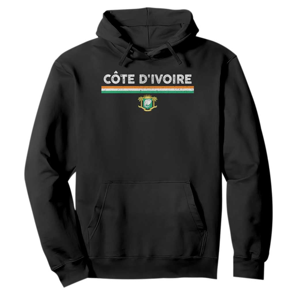 Côte D'ivoire Elephant Sporty Ivory Coast Flag Hoodie TS11 Black Print Your Wear