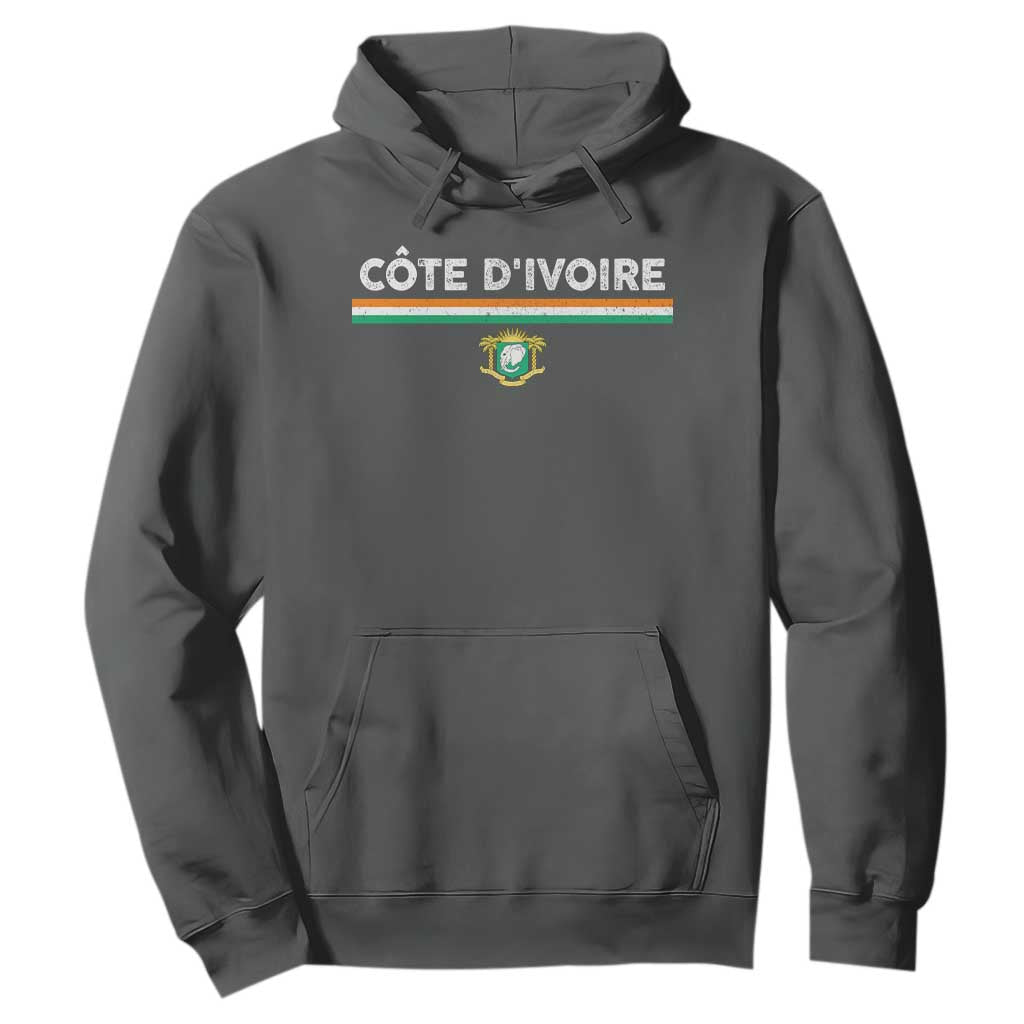 Côte D'ivoire Elephant Sporty Ivory Coast Flag Hoodie TS11 Dark Heather Print Your Wear