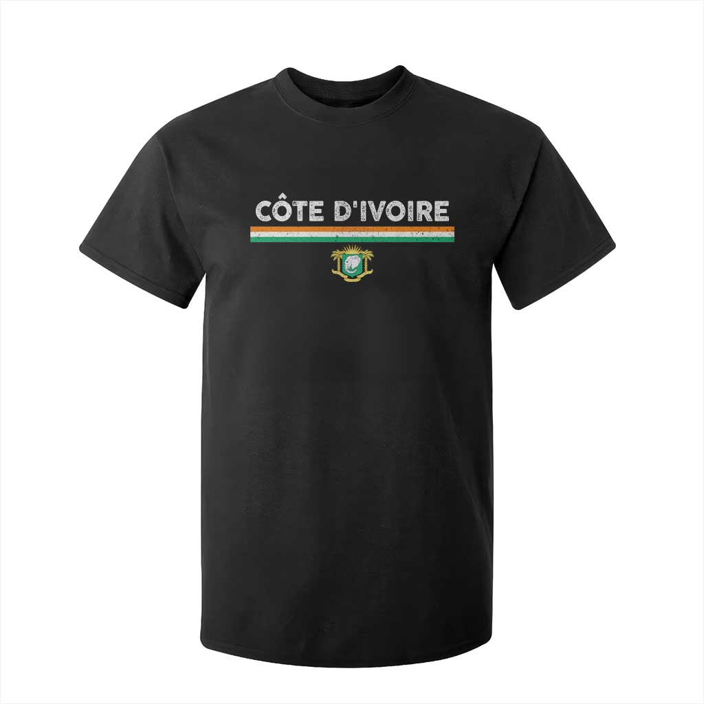 Côte D'ivoire Elephant Sporty Ivory Coast Flag T Shirt For Kid TS11 Black Print Your Wear