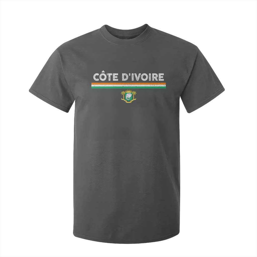 Côte D'ivoire Elephant Sporty Ivory Coast Flag T Shirt For Kid TS11 Dark Heather Print Your Wear