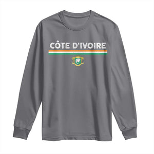 Côte D'ivoire Elephant Sporty Ivory Coast Flag Long Sleeve Shirt TS11 Charcoal Print Your Wear