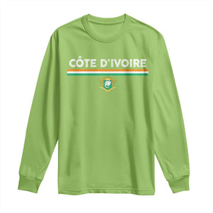 Côte D'ivoire Elephant Sporty Ivory Coast Flag Long Sleeve Shirt TS11 Lime Print Your Wear