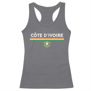 Côte D'ivoire Elephant Sporty Ivory Coast Flag Racerback Tank Top TS11 Charcoal Print Your Wear