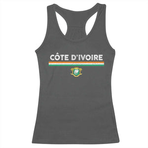 Côte D'ivoire Elephant Sporty Ivory Coast Flag Racerback Tank Top TS11 Dark Heather Print Your Wear