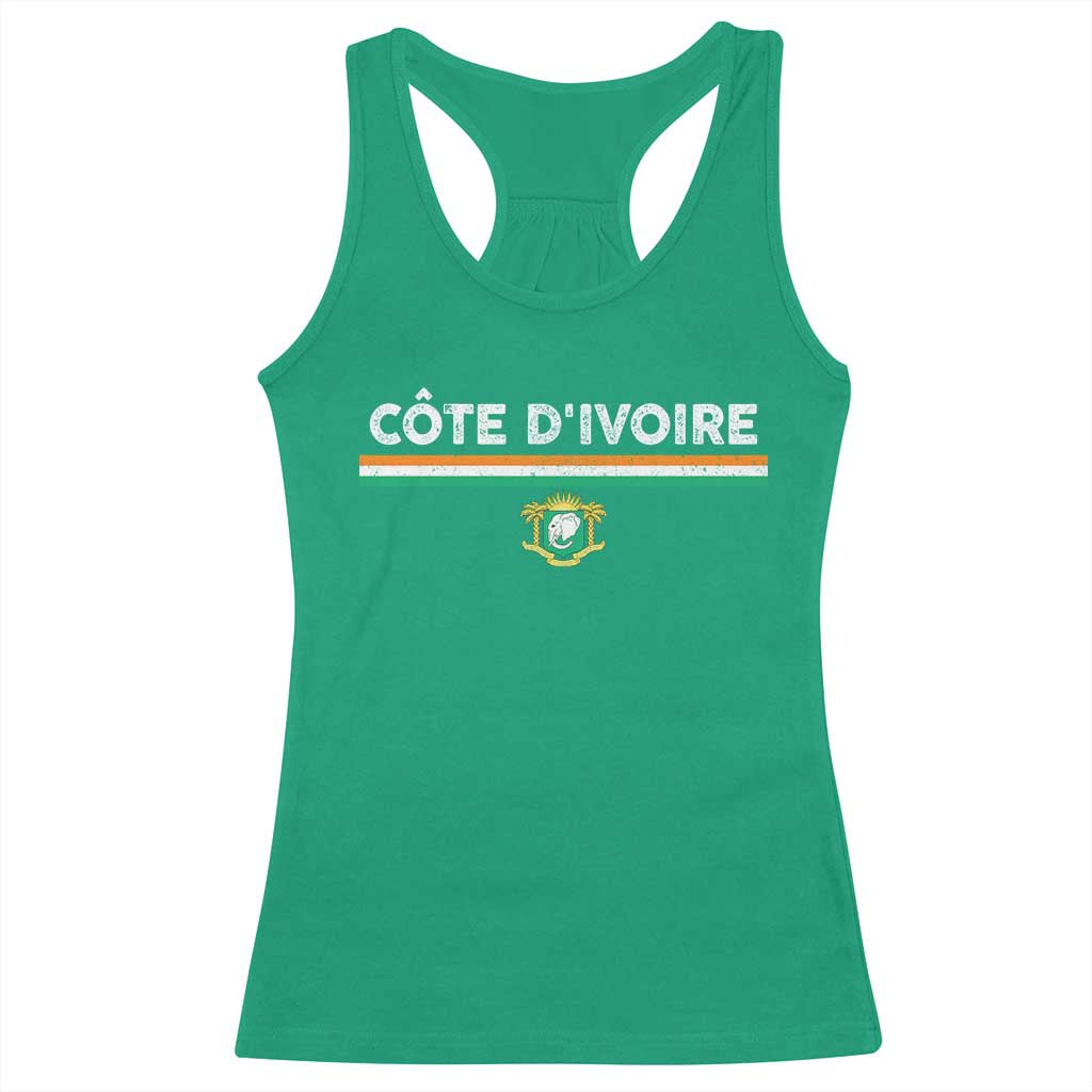 Côte D'ivoire Elephant Sporty Ivory Coast Flag Racerback Tank Top TS11 Irish Green Print Your Wear