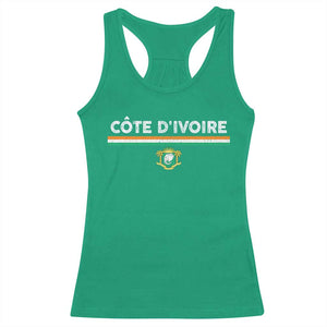 Côte D'ivoire Elephant Sporty Ivory Coast Flag Racerback Tank Top TS11 Irish Green Print Your Wear