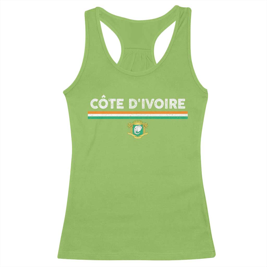 Côte D'ivoire Elephant Sporty Ivory Coast Flag Racerback Tank Top TS11 Lime Print Your Wear