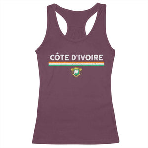Côte D'ivoire Elephant Sporty Ivory Coast Flag Racerback Tank Top TS11 Maroon Print Your Wear