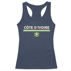 Côte D'ivoire Elephant Sporty Ivory Coast Flag Racerback Tank Top TS11 Navy Print Your Wear