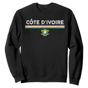 Côte D'ivoire Elephant Sporty Ivory Coast Flag Sweatshirt TS11 Black Print Your Wear