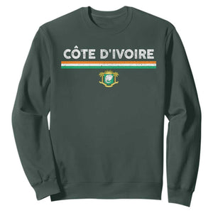 Côte D'ivoire Elephant Sporty Ivory Coast Flag Sweatshirt TS11 Dark Forest Green Print Your Wear