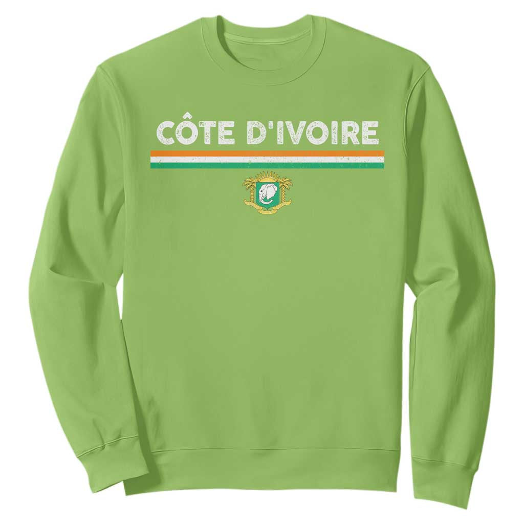 Côte D'ivoire Elephant Sporty Ivory Coast Flag Sweatshirt TS11 Lime Print Your Wear