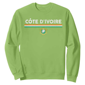 Côte D'ivoire Elephant Sporty Ivory Coast Flag Sweatshirt TS11 Lime Print Your Wear