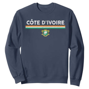 Côte D'ivoire Elephant Sporty Ivory Coast Flag Sweatshirt TS11 Navy Print Your Wear