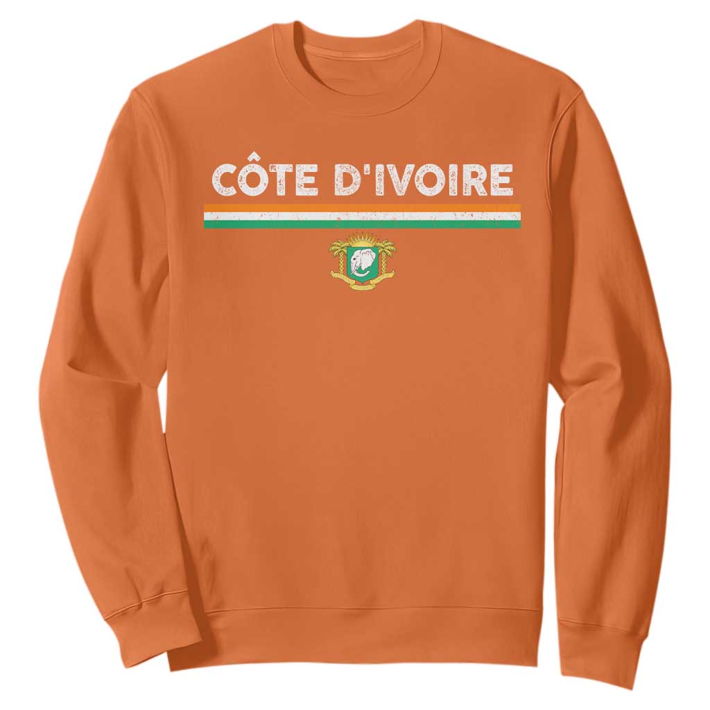 Côte D'ivoire Elephant Sporty Ivory Coast Flag Sweatshirt TS11 Orange Print Your Wear