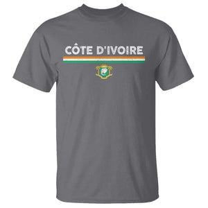 Côte D'ivoire Elephant Sporty Ivory Coast Flag T Shirt TS11 Charcoal Print Your Wear